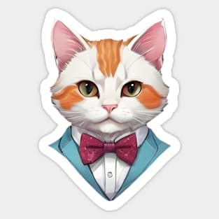 Fancy Cat with Bowtie no.15 Sticker